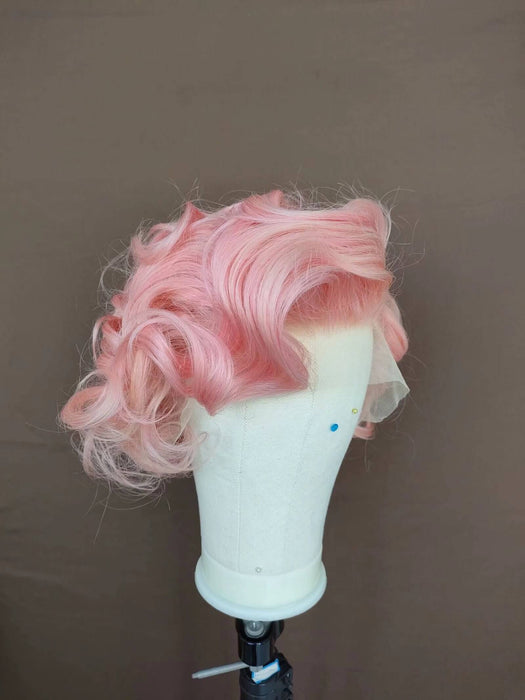 pink wave pixie cut lace wig
