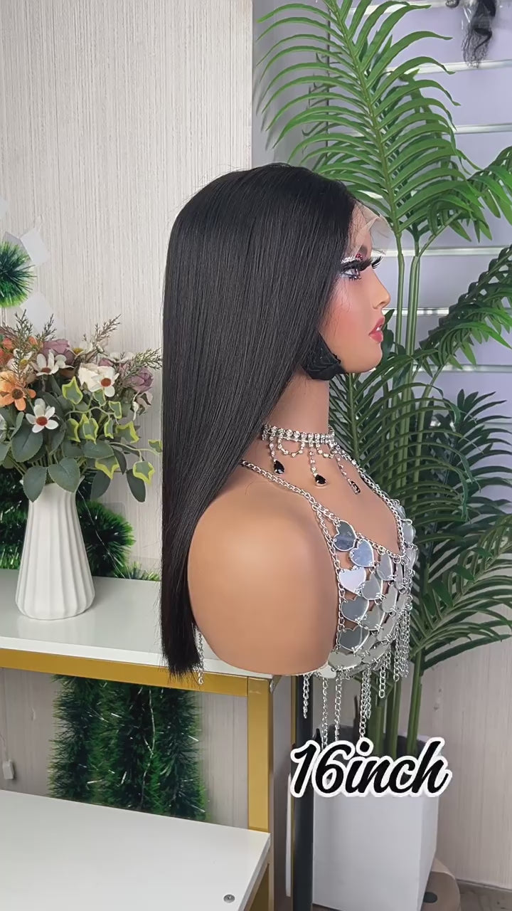 5x5 Glueless Bob Wig Bone Straight Natural Black Human Hair for Black Women