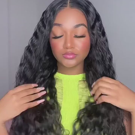 5x5 Lace Closure Wig Water Wave Human Hair 150% Density for Black Women