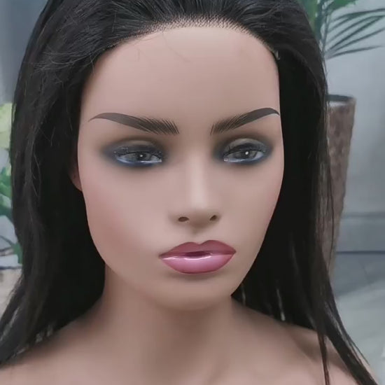 glueless 4x4 lace closure straight human hair wig 