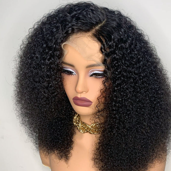 Side Part Afro Kinky Curl Lace Wig 13x4 Brazilian Hair Lace Wig for Black Women