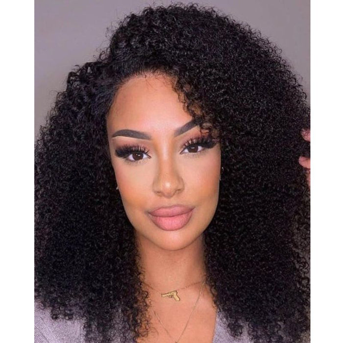 Side Part Afro Kinky Curl Lace Wig 13x4 Brazilian Hair Lace Wig for Black Women