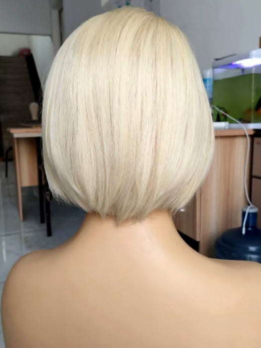 Side Part Blonde bob Wig Lace Frontal Brazilian Hair for Black Women-3