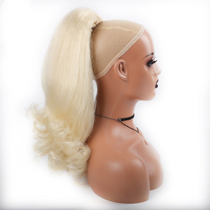 #613 blonde 16inch Yaki Straight Drawstring Ponytail Hair Extension