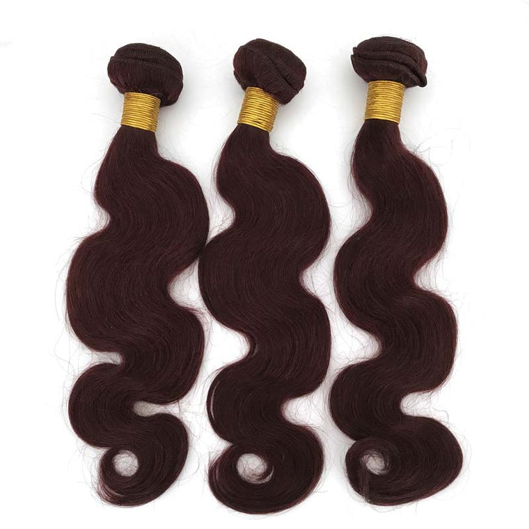 99J wine red body wave hair 