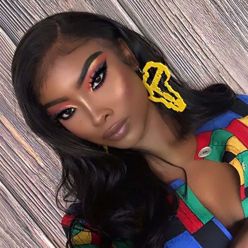 human hair full lace wig body wave for black women 