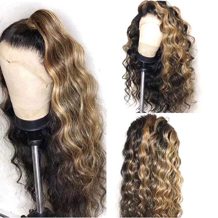 HIghlight Color Deep Wave Human Hair Wig Lace Front 13x4 Surprisehair