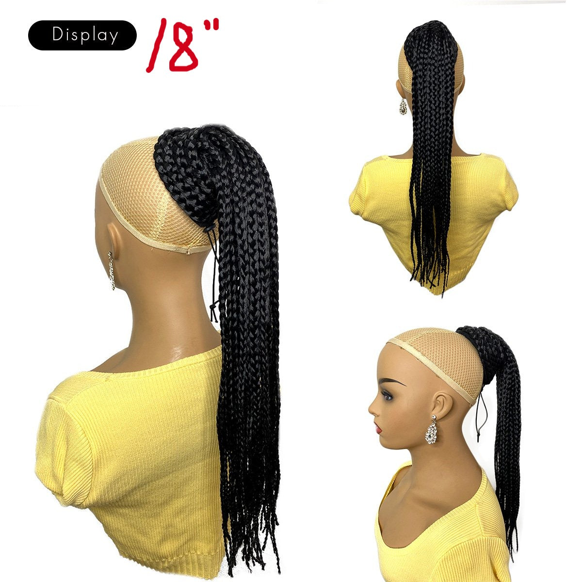 Box Braided Ponytail Hair Extension Long drawstring ponytail Vavanga ...