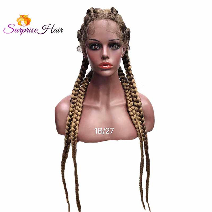 1b27 brown ombre cornrow braided wigs for black women
