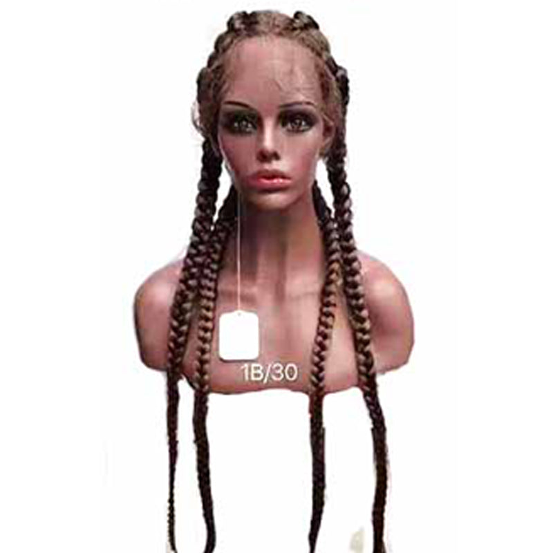 36 inches cornrow braided wig Lace Frontal with Baby Hair for Black Women