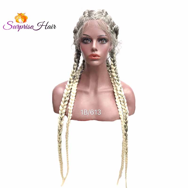 blonde ombre braide cornrow lace wig for black women