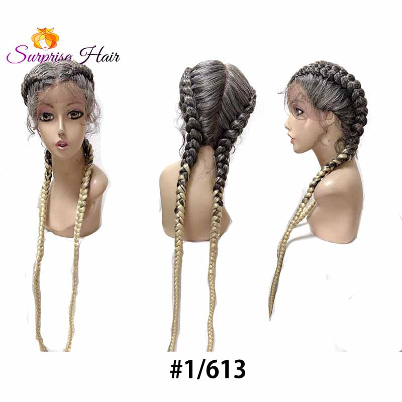 1b613 blonde ombre two cornrow braids wig