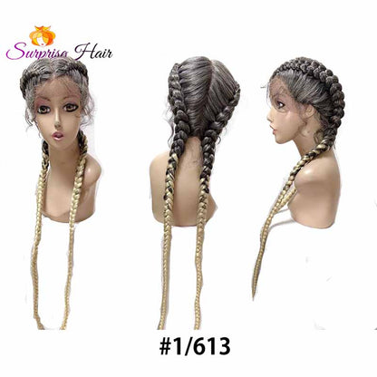 1b613 blonde ombre two cornrow braids wig
