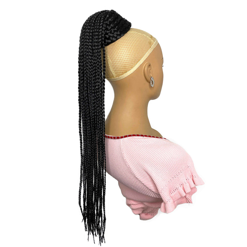 Long braided ponytail for black women