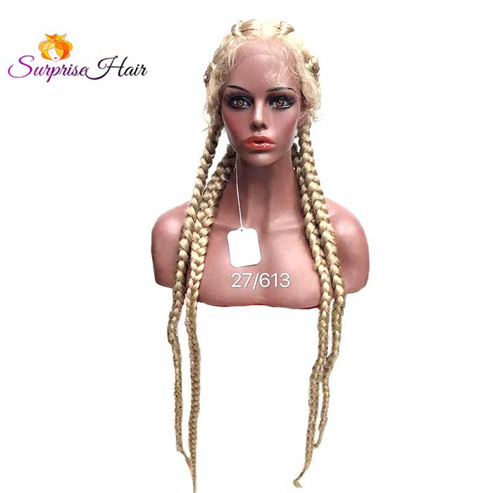 613 blonde cornrow braided lace wigs for black women