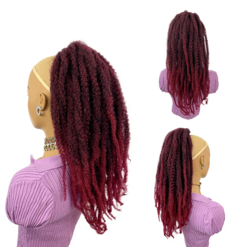 Marley Hair Drawstring Ponytail 18inch Afro Kinky Jamaican Twist Ponytail