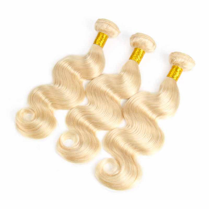  4 blonde human hair bundles