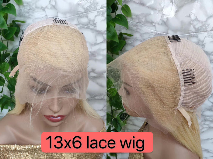 Blonde Pixie Cut Human Hair Wig Lace Frontal Wig for African American
