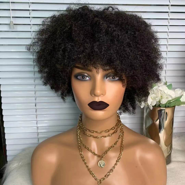 Natural Black Brazilian Hair Afro Wig 100% Human Hair Surprisehair
