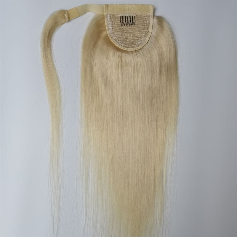 Blonde Human Hair Clip-in Ponytail Straight Hair for Black Women