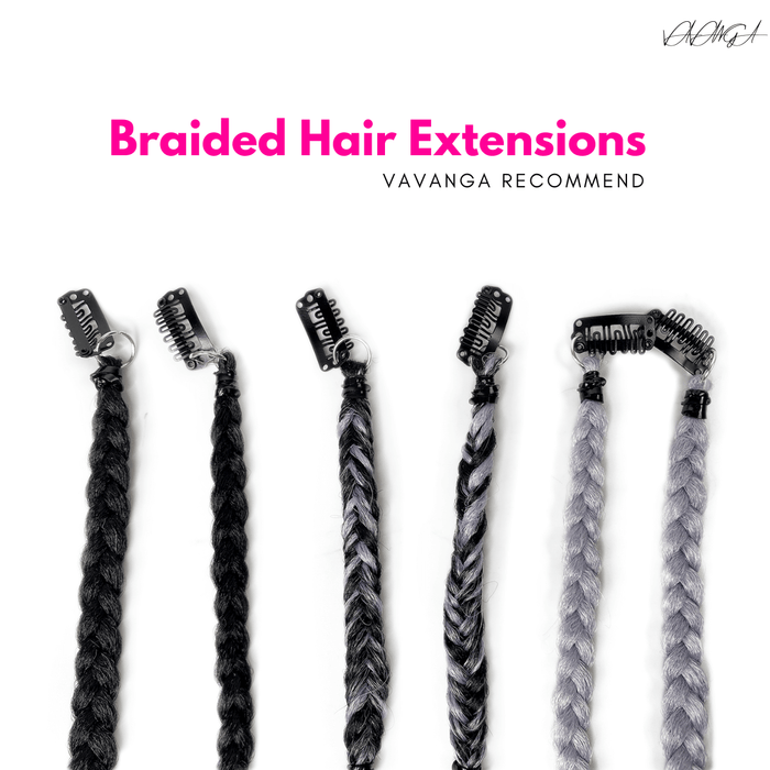 BraidedHairExtensions6pcs-gray-1
