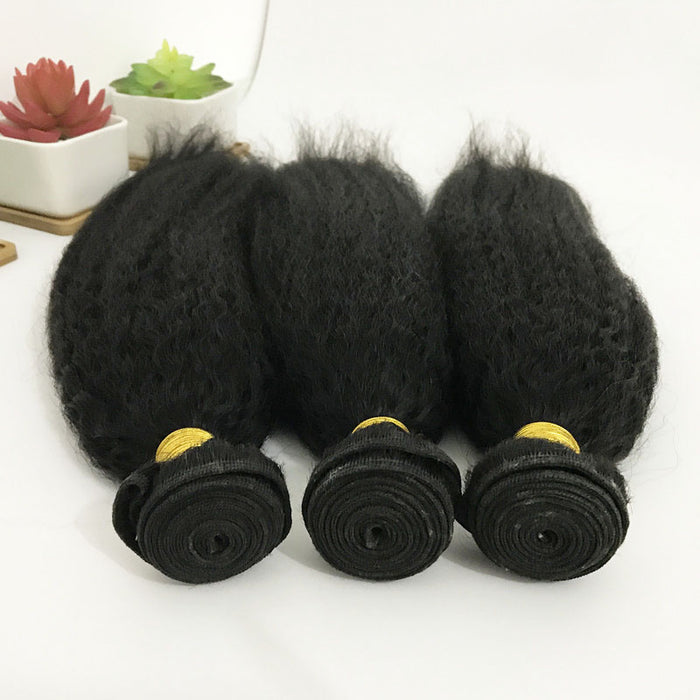 Brazilian human hair bundles kinky straight yaki