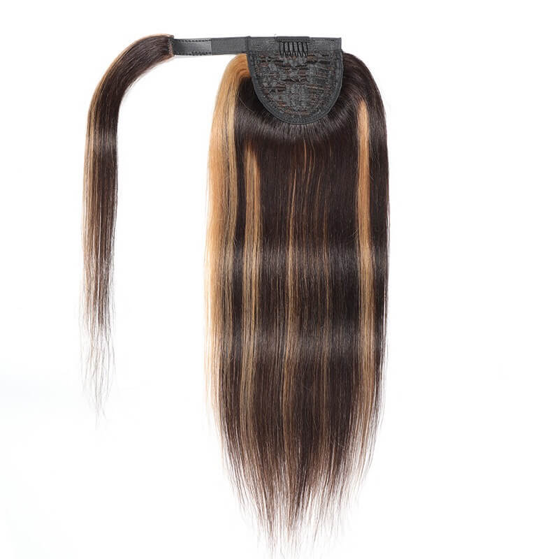Highlight Human Hair Clip-in Ponytail_ P4_27 Straight hair extension