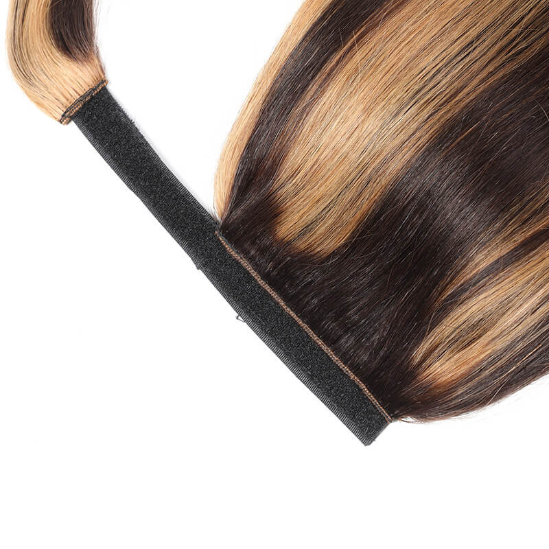 Highlight Human Hair Clip-in Ponytail _P4_27 for black women