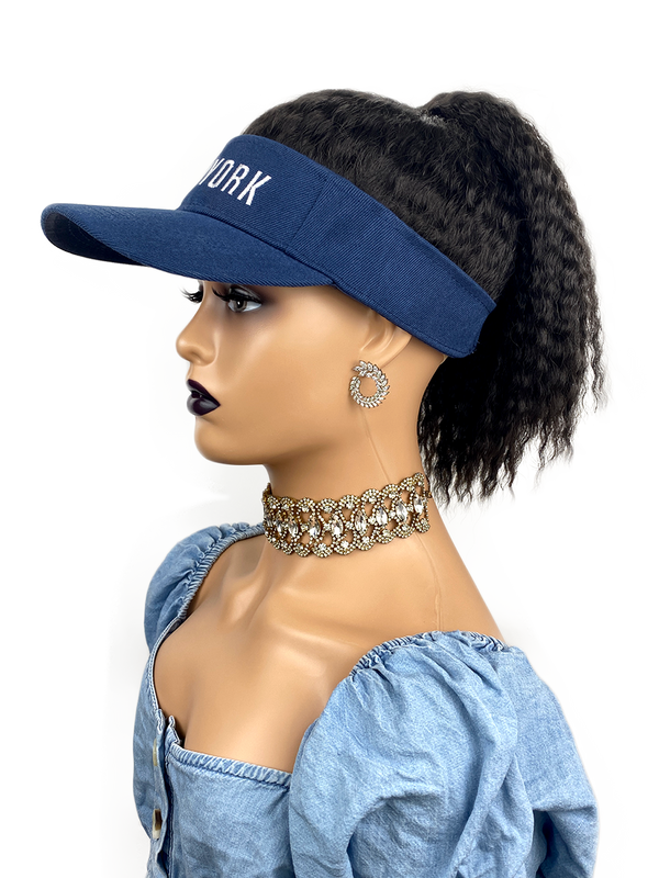 Hat Wig Black Hair with Hat Black Baseball Cap with Hair for Black Wom SurpriseHair