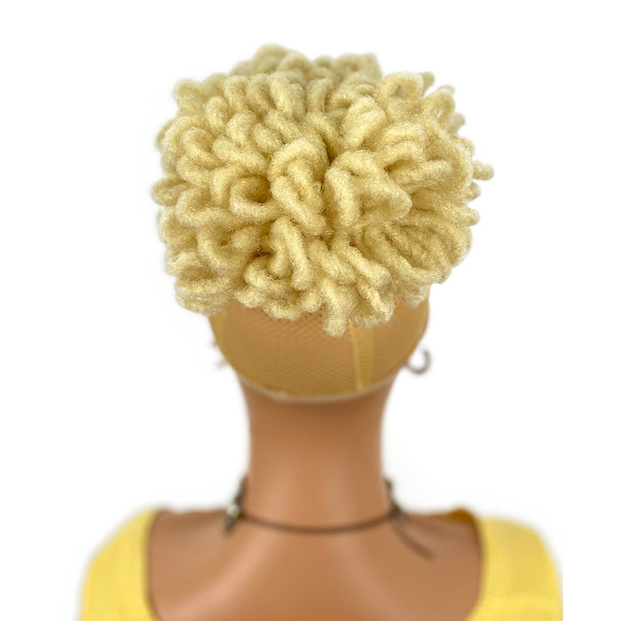 #613 blonde dreadlock bun hair extension for black women