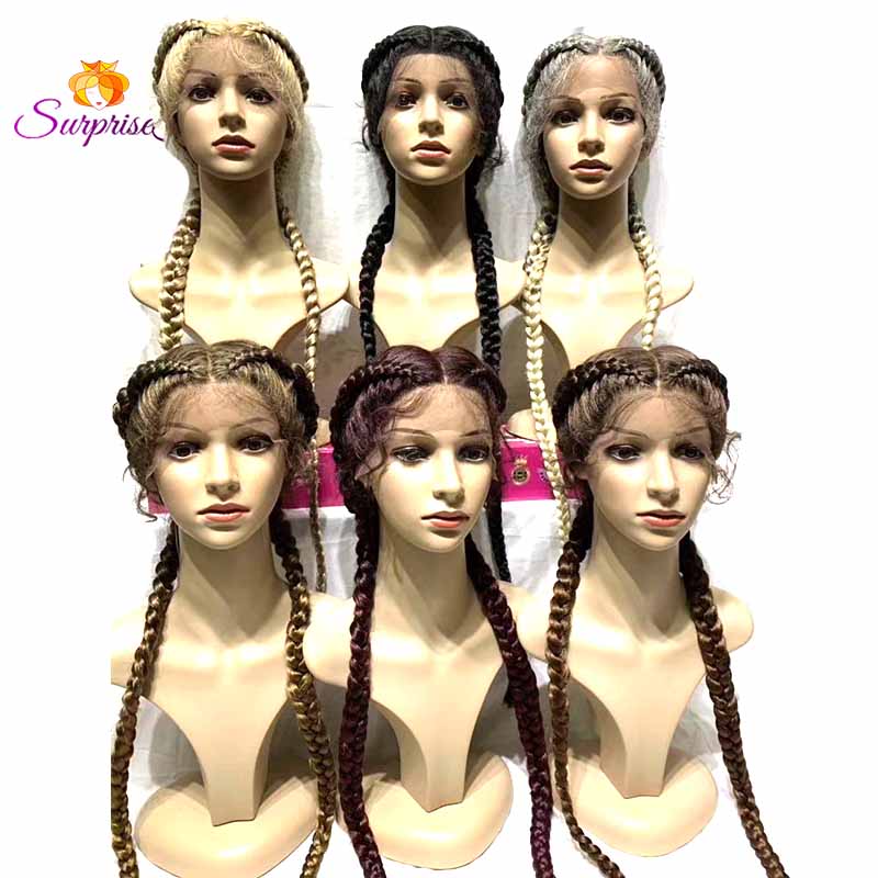 Long cornro braided lace front wigs for sale