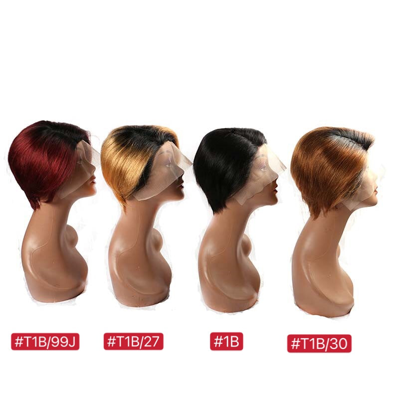 Ombre Pixie Cut Human Hair lace Wig