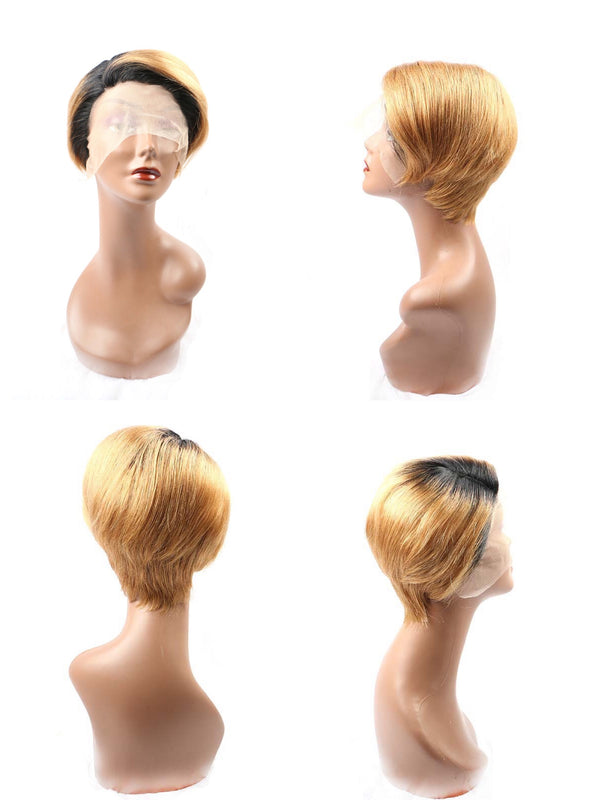 T1B27 Ombre Pixie Human Hair Wig for black women
