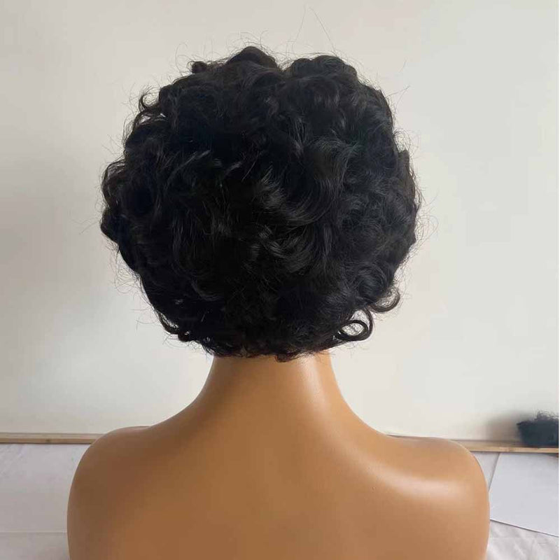 Short Cut Human Hair Lace Front Wigs Black Brazilian Hair Wig for Black Women