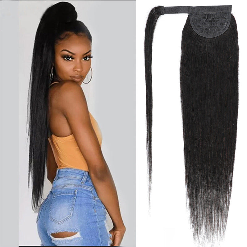 Straight Brazilian Human Hair Ponytail Puff for Black Women