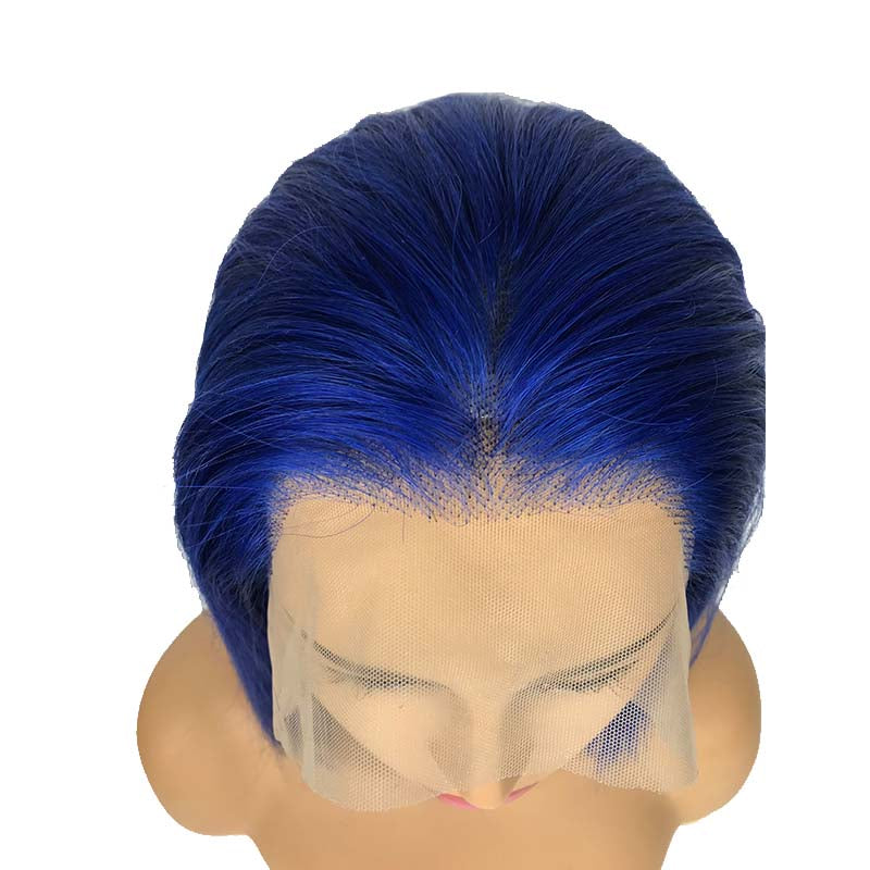  black and blue bob wig