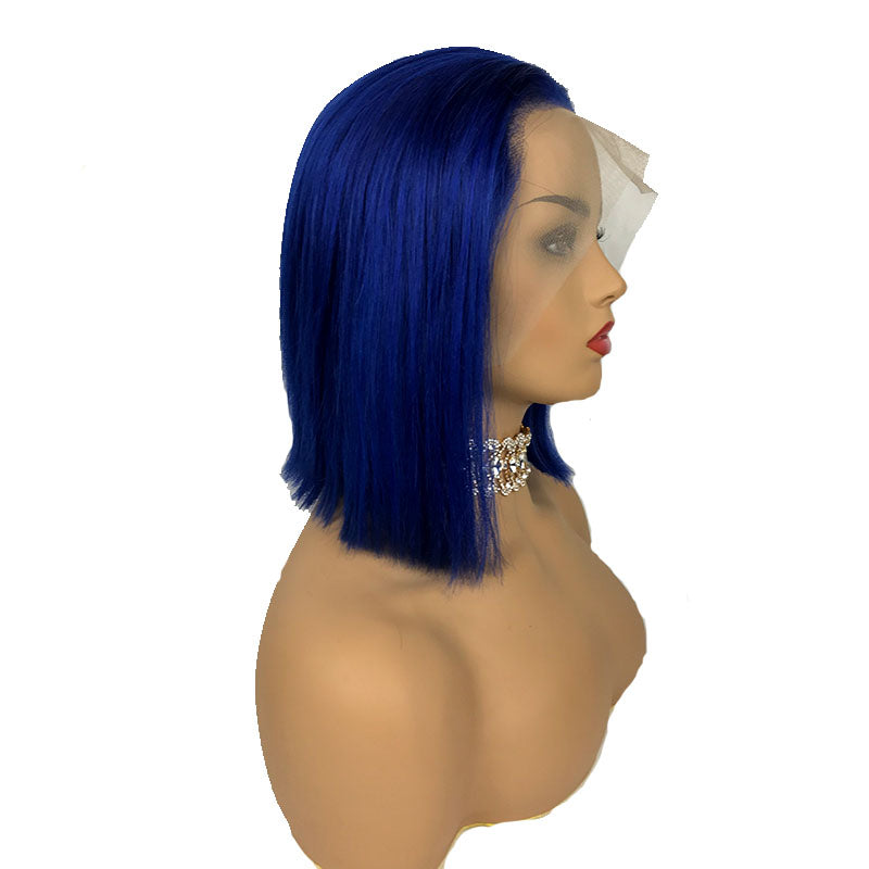  blue and black lace front wig