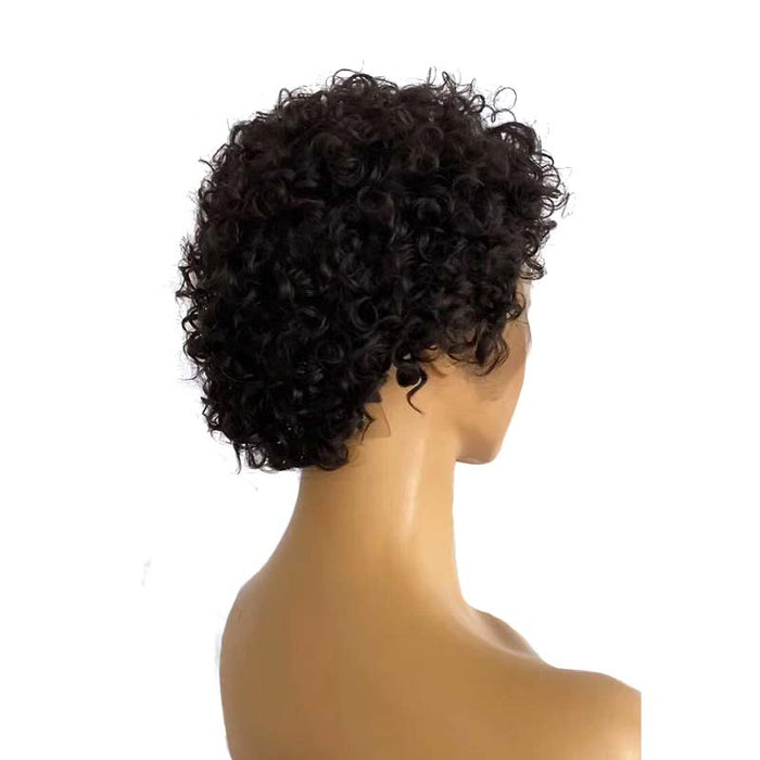 black curly pixie cut wig brazilian hair