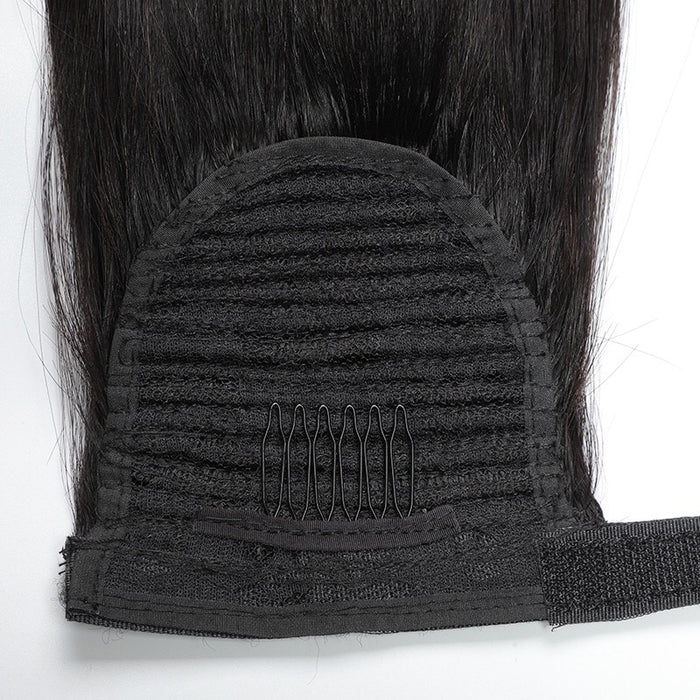 black straight human hair ponytail