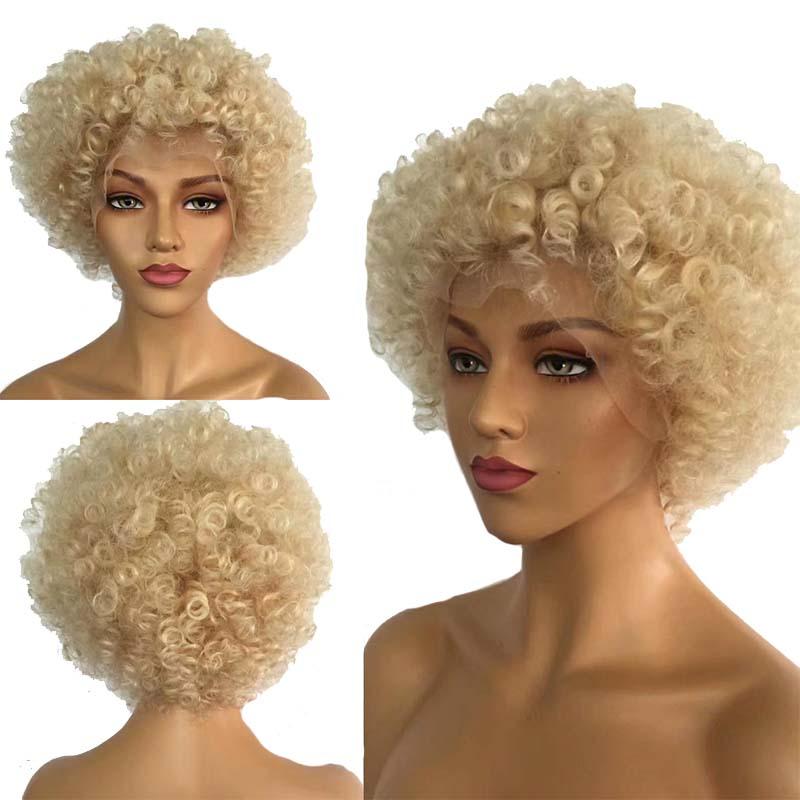 Blonde Afro Wig Human Hair Lace Front Brazilian Hair For Black Women Blonde Afro Wig Human Hair Lace Front Brazilian Hair For Black Women