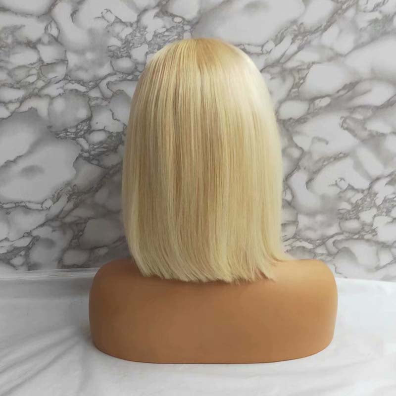 short lace front wig bob 613 color human hair for Black women