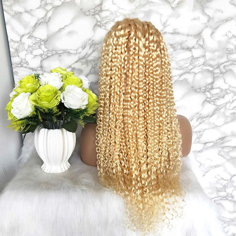 blonde full lace wig kinky curl
