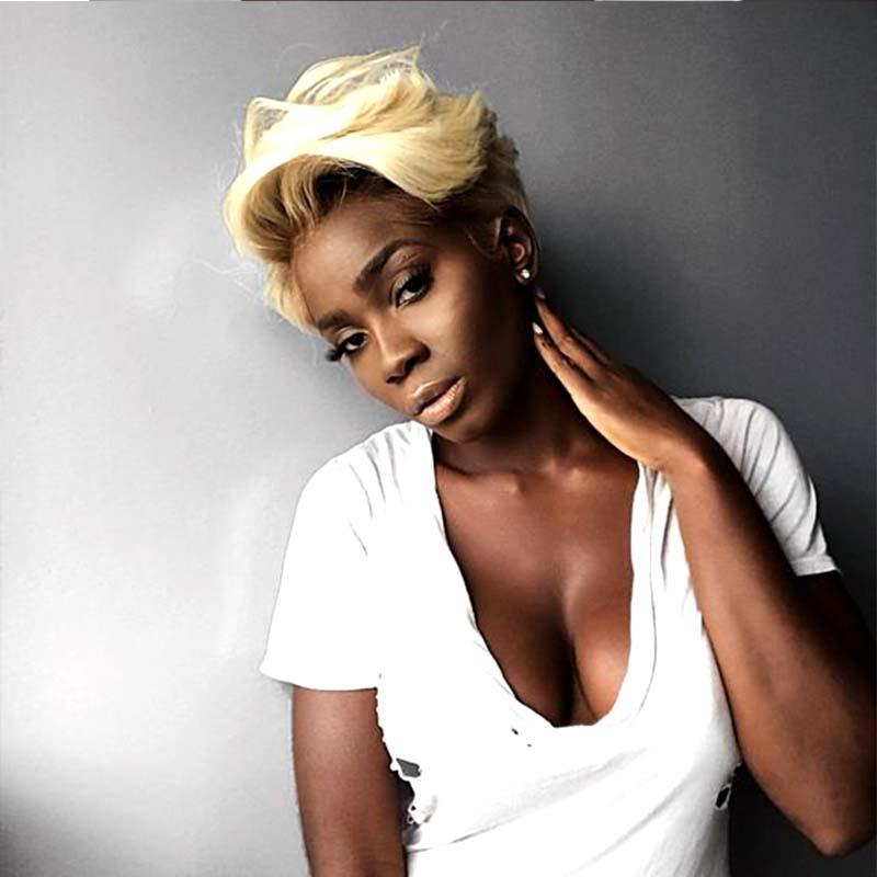 short blonde pixie wig 