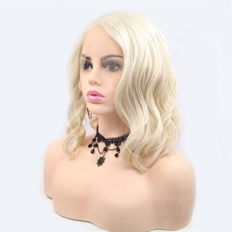 surprisehair-Surprisehair Blonde Short Wig Waves Synthetic Lace Wig  Quality Lace Wig Online 