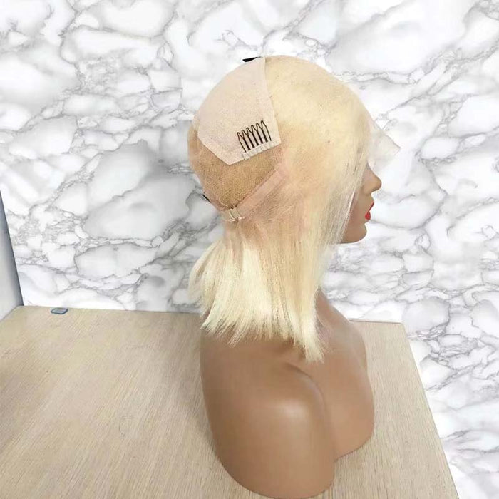 Quality Blonde lace frontal bob Wig Human Hair High Density Surprisehair