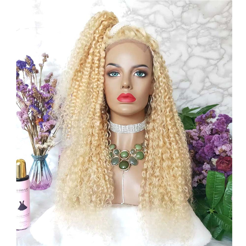 blonde deep wave lace closure wig for african American