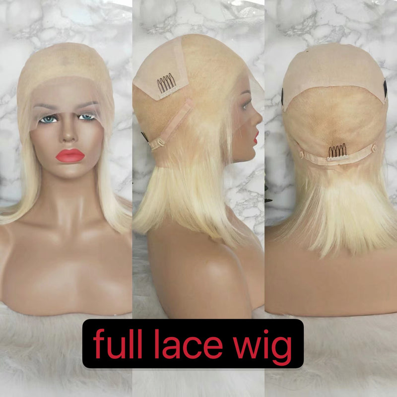 613 Color Kinky Curl Full Lace Wig Blonde Human Hair Surprisehair