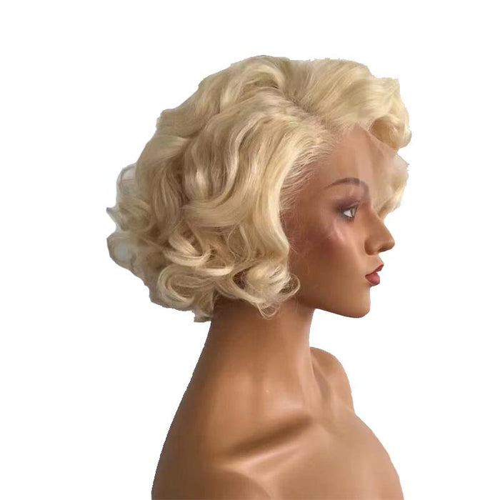 blonde pixie cut curly wig Brazilian hair for black women