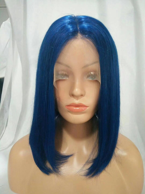 blue ombre lace wig bob