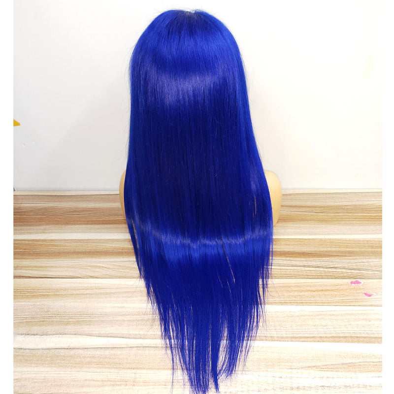 13x4 lace front wig blue color 